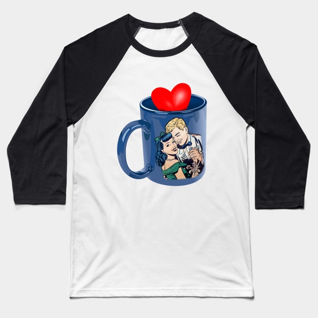 heart and love in the blue mug Baseball T-Shirt by Marccelus